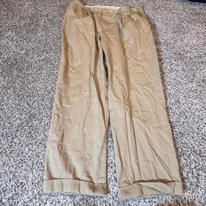 Bills Khakis Classic Fit Pleated Cuffed Chino Pants Men 40 Khaki Tan Made in USA